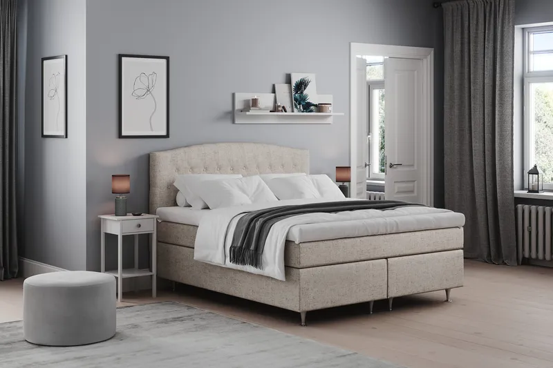 Belda Kontinentalseng 180x200 Fast - Beige - Møbler - Senge - Kontinentalsenge