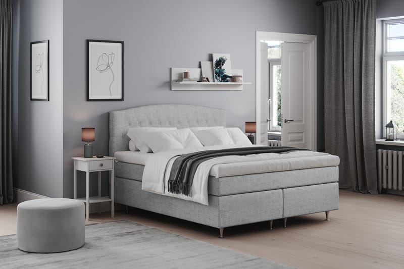 Belda Sengepakke 160x200 Fast/Medium - Lysegrå - Møbler - Senge - Komplet sengepakke