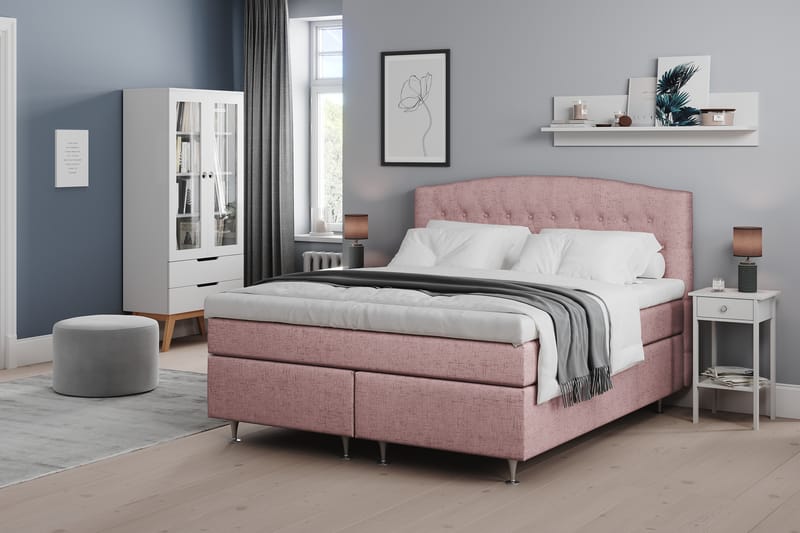 Belda Sengepakke 160x200 Fast/Medium - Lyserød - Møbler - Senge - Komplet sengepakke