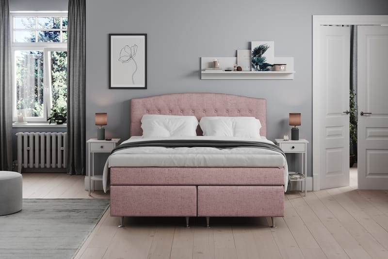 Belda Sengepakke 160x200 Fast/Medium - Lyserød - Møbler - Senge - Komplet sengepakke