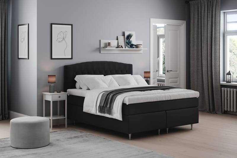 Belda Sengepakke 160x200 Fast/Medium - Sort - Møbler - Senge - Komplet sengepakke