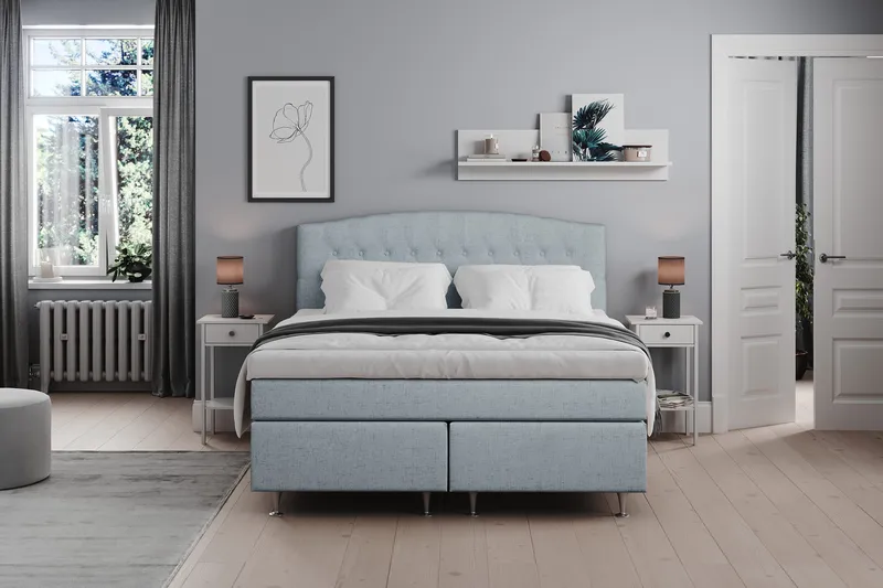 Belda Sengepakke 180x200 Fast - Lyseblå - Møbler - Senge - Kontinentalsenge