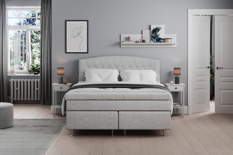 Belda Sengepakke 180x200 Fast/Medium - Lysegrå - Møbler - Senge - Komplet sengepakke