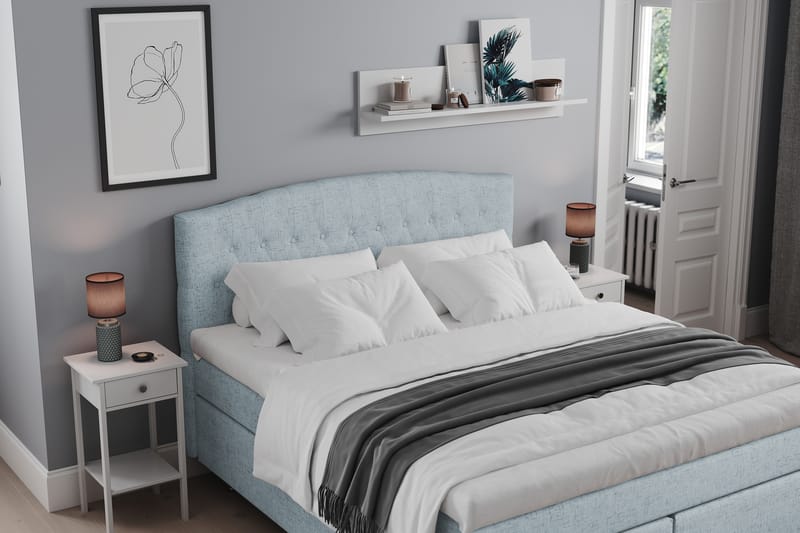 Belda Sengepakke 180x200 Medium - Lyseblå - Komplet sengepakke - Kontinentalsenge - Dobbeltsenge