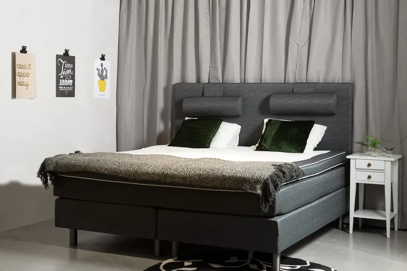 Belinda Komplet Sengepakke 180x200 - Mørkegrå - Møbler - Senge - Kontinentalsenge