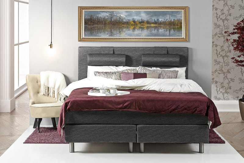 Belinda Kontinentalseng 180x200 - Ancona Grå - Møbler - Senge - Kontinentalsenge