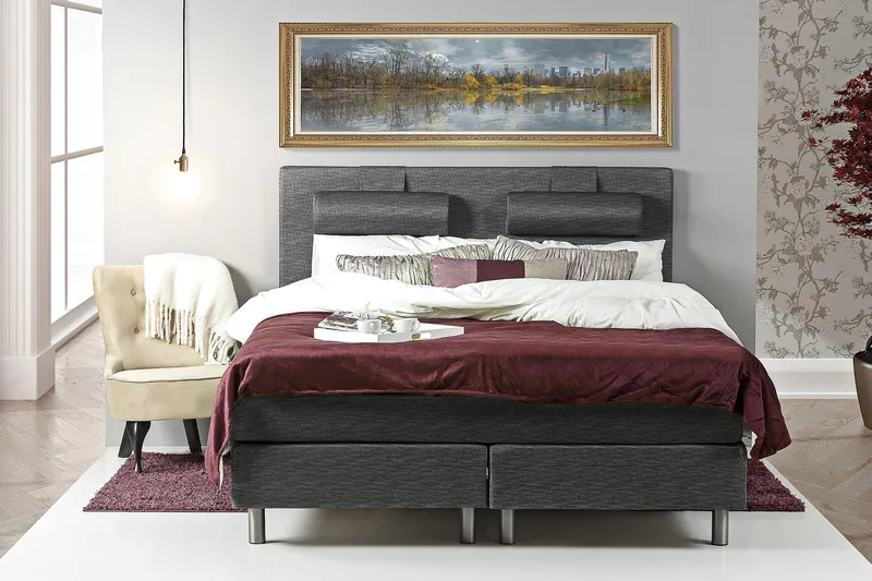 Belinda Kontinentalseng 180x200 - Ancona Grå - Møbler - Senge - Kontinentalsenge