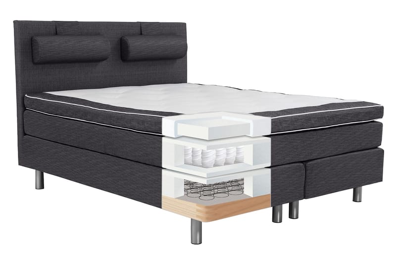 Belinda Kontinentalseng 180x200 - Ancona Grå - Møbler - Senge - Kontinentalsenge