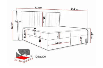 Boisdale Kontinentalseng 120x200 cm - Møbler - Senge - Kontinentalsenge