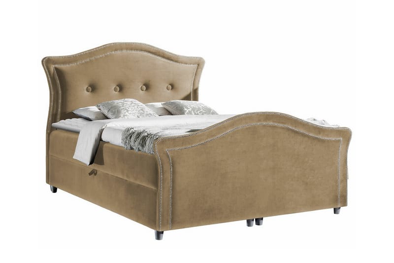 Boisdale Kontinentalseng 160x200 cm - Beige/Brun - Møbler - Senge - Kontinentalsenge