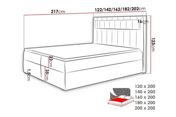Boisdale Kontinentalseng 160x200 cm - Møbler - Senge - Kontinentalsenge