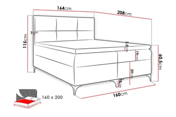 Boksta Kontinentalseng 160x200 cm - Grå - Møbler - Senge - Kontinentalsenge