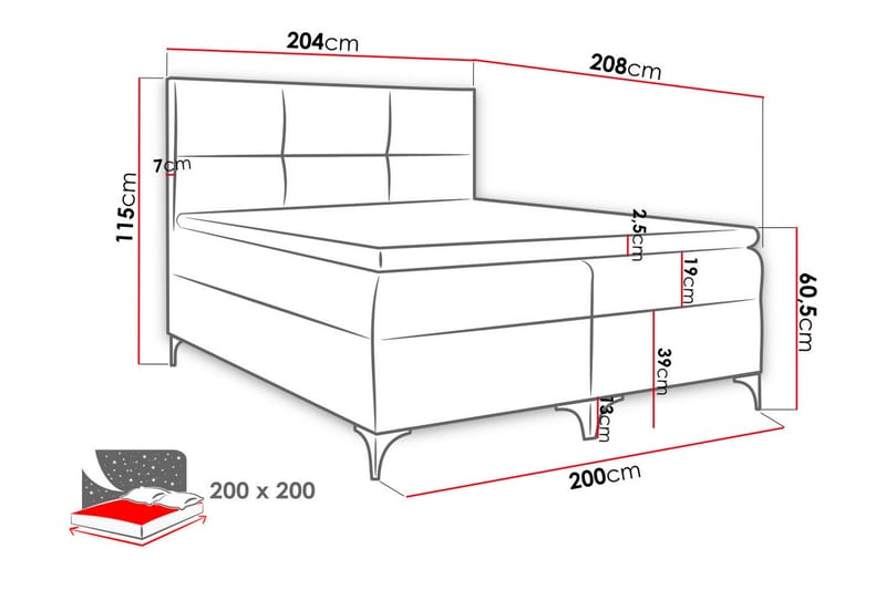 Boksta Kontinentalseng 200x200 cm - Grøn - Kontinentalsenge