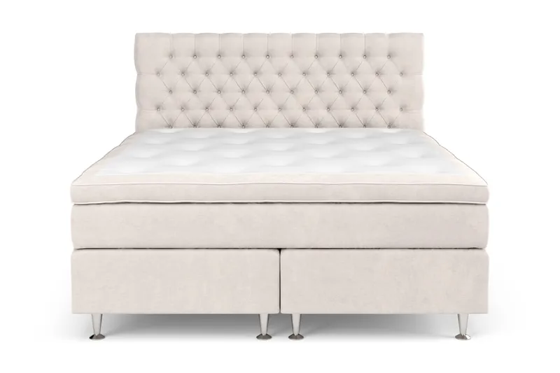 Celine Komplet Sengepakke 160x200 cm - Beige / Fløjl - Møbler - Senge - Kontinentalsenge