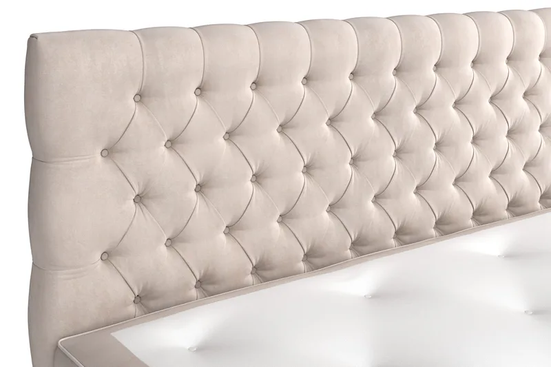 Celine Komplet Sengepakke 160x200 cm - Beige / Fløjl - Møbler - Senge - Kontinentalsenge
