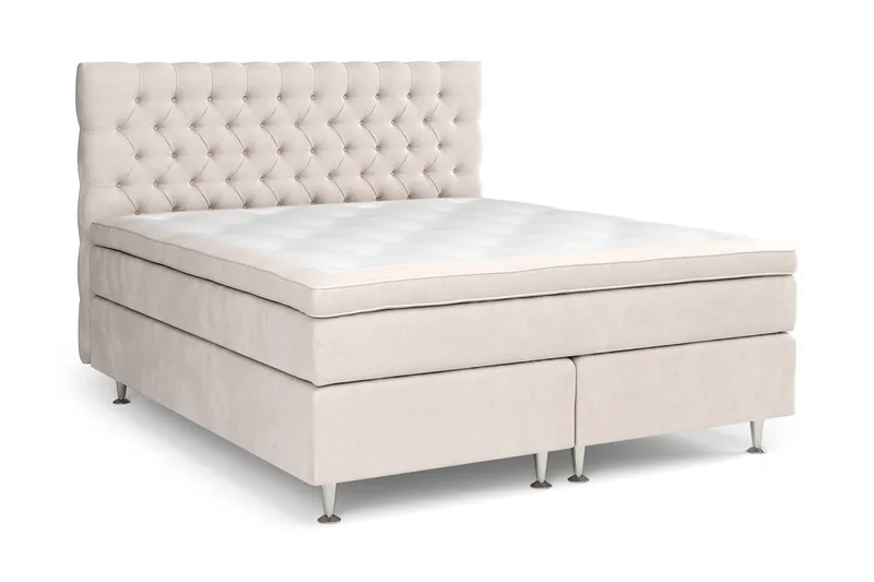 Celine Komplet Sengepakke 160x200 cm - Beige / Fløjl - Møbler - Senge - Kontinentalsenge