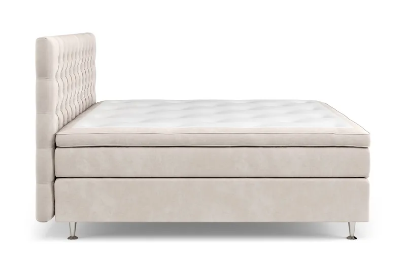 Celine Komplet Sengepakke 160x200 cm - Beige / Fløjl - Møbler - Senge - Kontinentalsenge