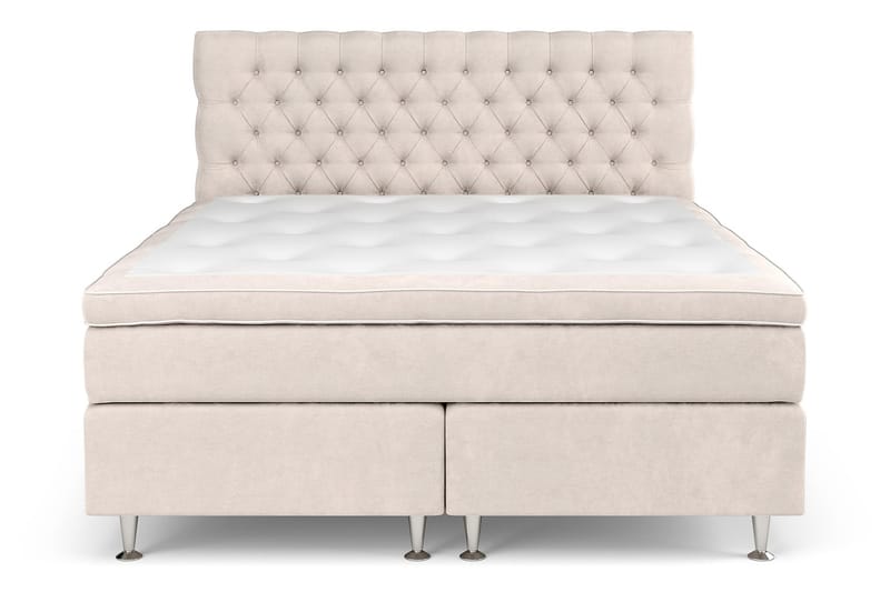 Celine komplet sengepakke Kontinental seng 180x200 Velour - Beige - Møbler - Senge - Komplet sengepakke