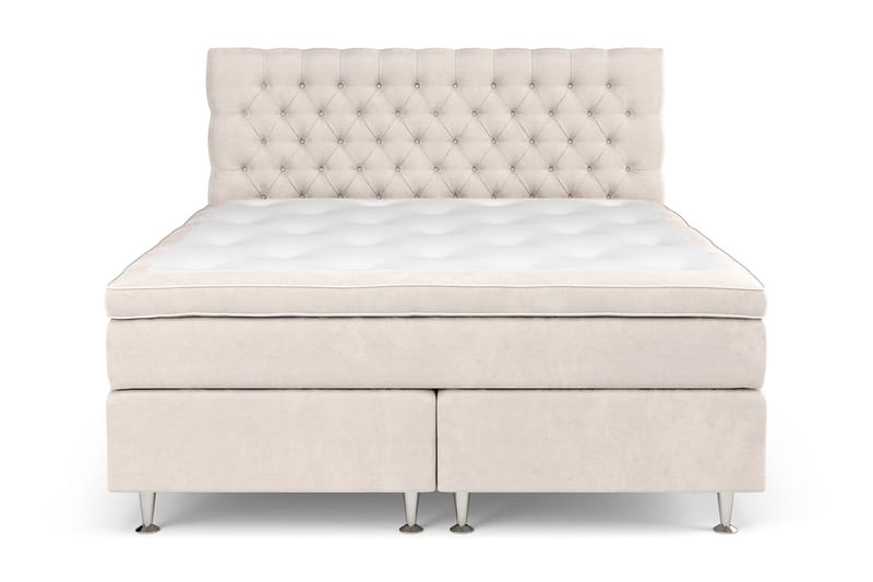 Celine komplet sengepakke Kontinental seng 180x200 Velour - Beige - Møbler - Senge - Komplet sengepakke