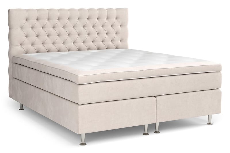 Celine komplet sengepakke Kontinental seng 180x200 Velour - Beige - Møbler - Senge - Komplet sengepakke