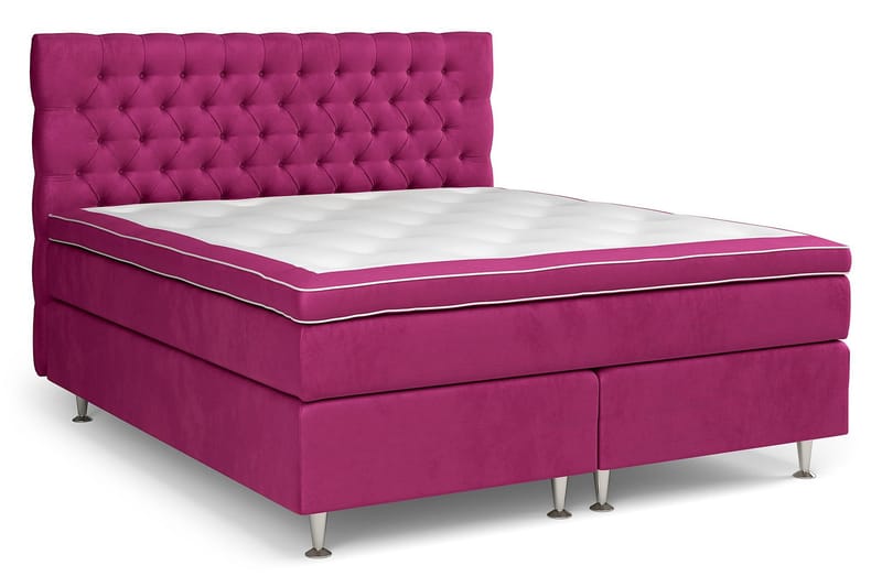 Celine komplet sengepakke Kontinental seng 180x200 Velour - Lyserød - Møbler - Senge - Komplet sengepakke