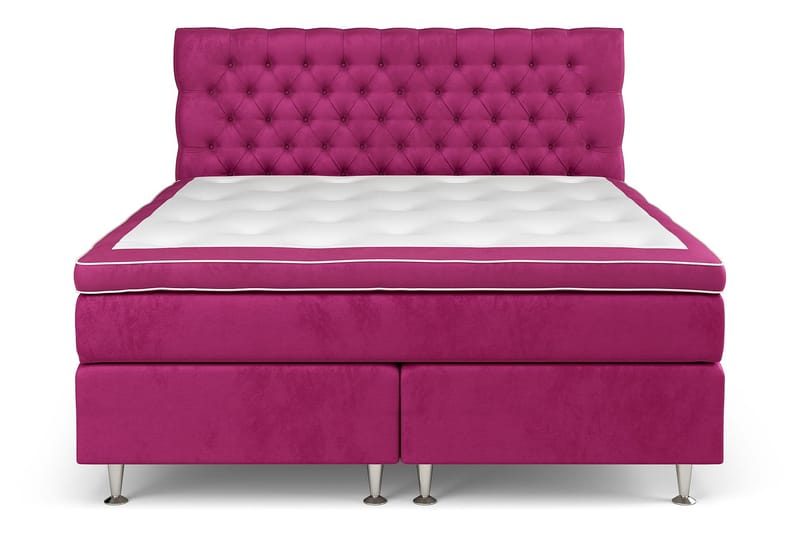 Celine komplet sengepakke Kontinental seng 180x200 Velour - Lyserød - Møbler - Senge - Komplet sengepakke