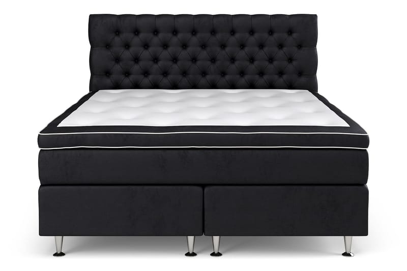 Celine komplet sengepakke Kontinental seng 180x200 Velour - Sort - Møbler - Senge - Kontinentalsenge