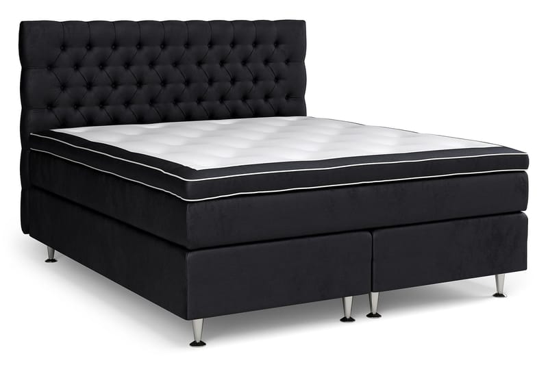 Celine komplet sengepakke Kontinental seng 180x200 Velour - Sort - Møbler - Senge - Komplet sengepakke