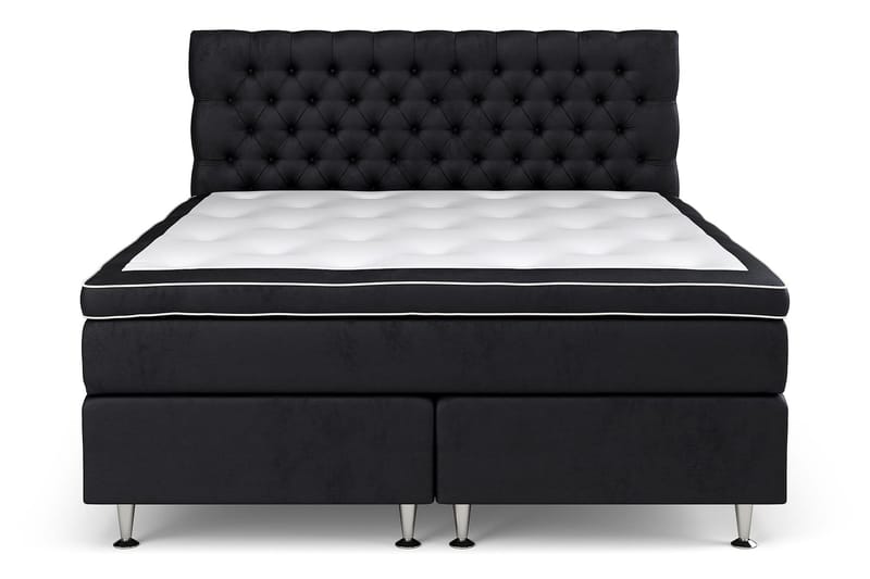 Celine komplet sengepakke Kontinental seng 180x200 Velour - Sort - Møbler - Senge - Komplet sengepakke