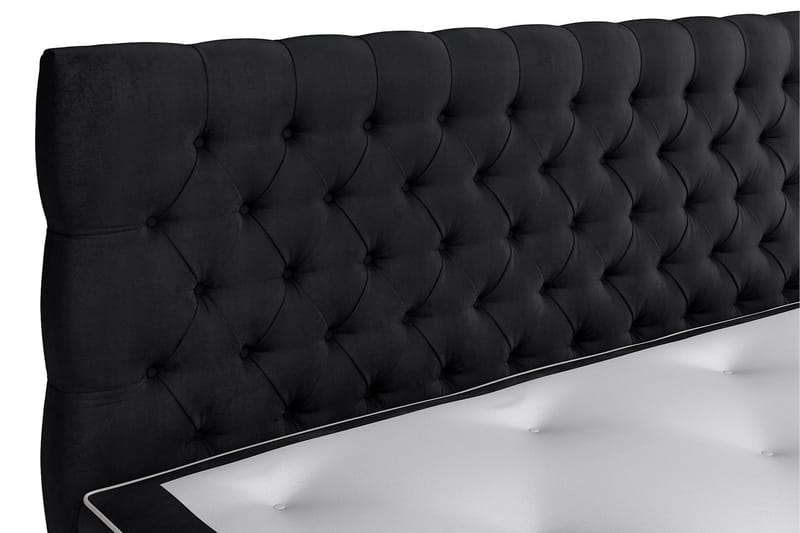 Celine komplet sengepakke Kontinental seng 180x200 Velour - Sort - Møbler - Senge - Komplet sengepakke