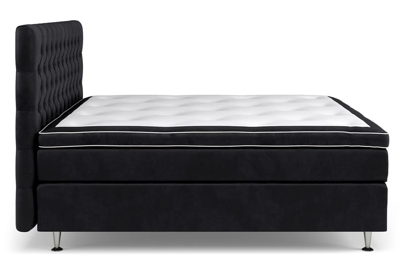 Celine komplet sengepakke Kontinental seng 180x200 Velour - Sort - Møbler - Senge - Komplet sengepakke