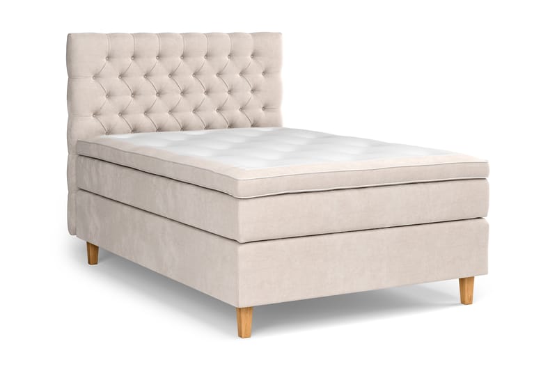 Celine kontinentalseng 120x200cm - Beige / velour - Møbler - Senge - Kontinentalsenge