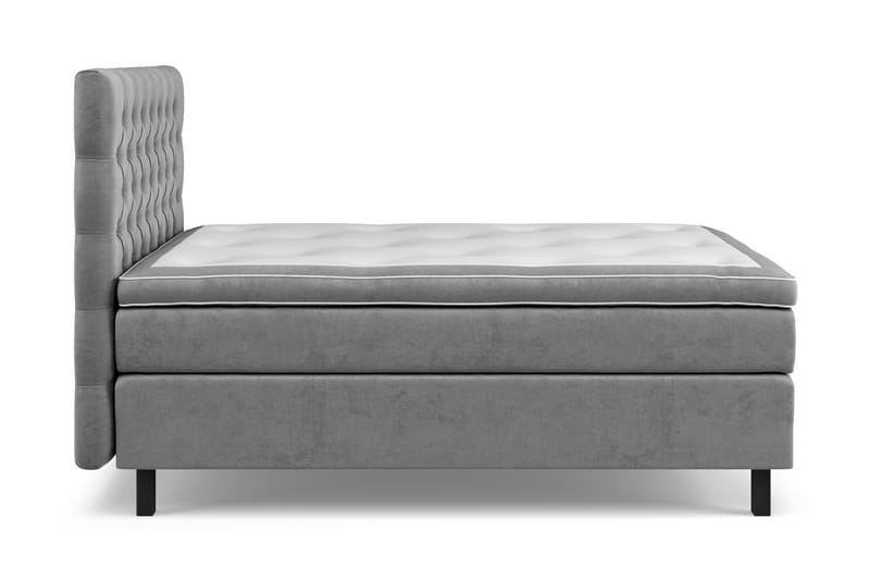 Celine kontinentalseng 120x200cm - Grå / velour - Møbler - Senge - Komplet sengepakke
