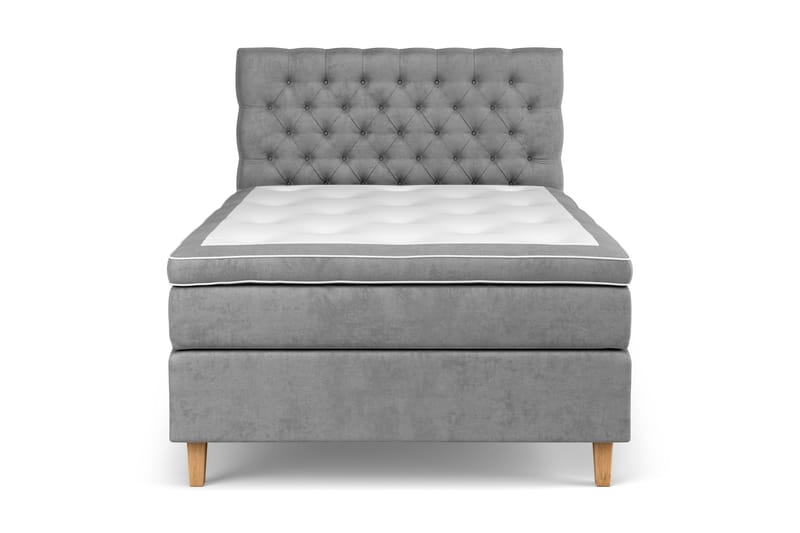 Celine kontinentalseng 120x200cm - Grå / velour - Møbler - Senge - Komplet sengepakke