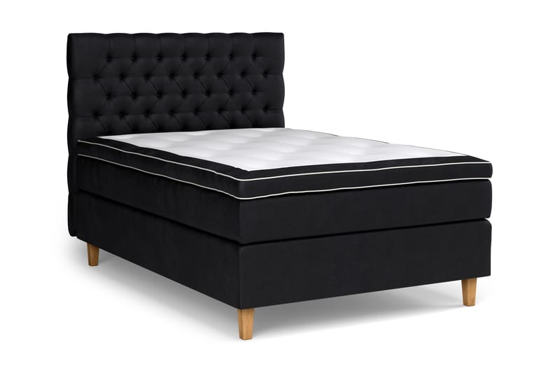 Celine kontinentalseng 120x200cm - Sort / velour - Møbler - Senge - Kontinentalsenge