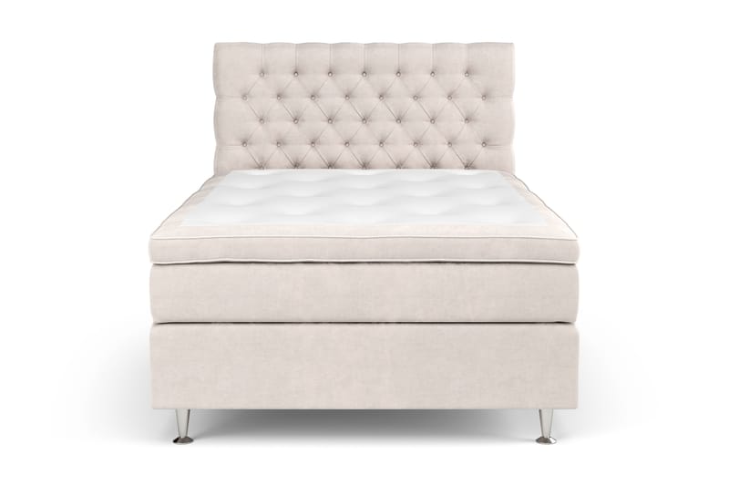 Celine kontinentalseng 140x200cm - Beige / velour - Møbler - Senge - Kontinentalsenge