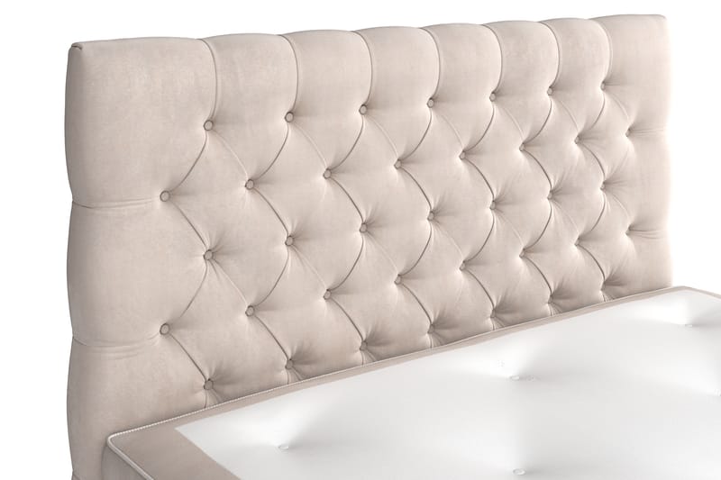 Celine kontinentalseng 140x200cm - Beige / velour - Møbler - Senge - Kontinentalsenge