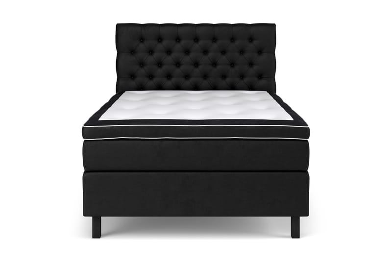 Celine kontinentalseng 140x200cm - Sort / velour - Møbler - Senge - Komplet sengepakke