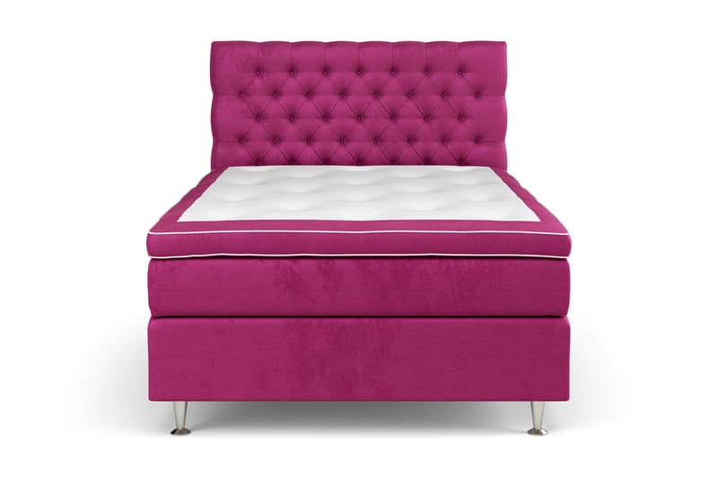 Celine kontinentalseng 140x200cm - Pink / Velour - Møbler - Senge - Kontinentalsenge