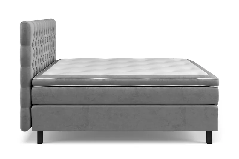 Celine kontinentalseng 160x200cm - Grå / velour - Møbler - Senge - Kontinentalsenge