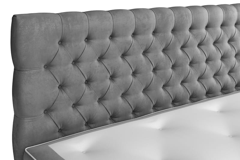 Celine kontinentalseng 160x200cm - Grå / velour - Møbler - Senge - Kontinentalsenge