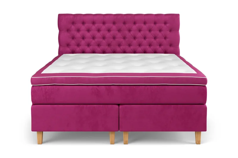 Celine kontinentalseng 160x200cm - Pink / Velour - Møbler - Senge - Kontinentalsenge