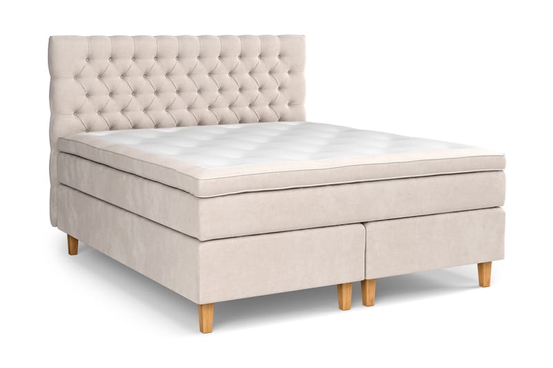 Celine kontinentalseng 180x200cm - Beige / velour - Kontinentalsenge - Dobbeltsenge