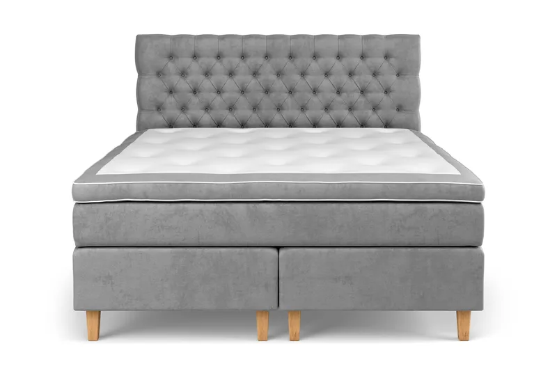 Celine kontinentalseng 180x200cm - Grå / velour - Møbler - Senge - Kontinentalsenge