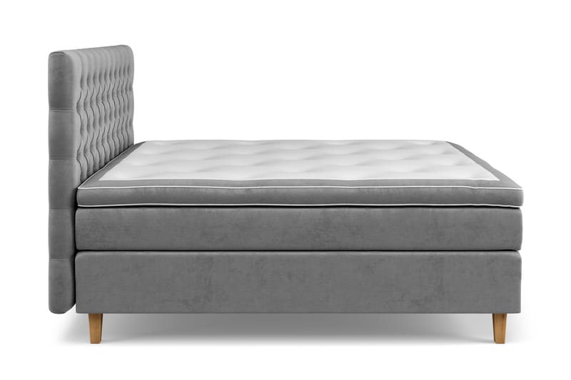 Celine kontinentalseng 180x200cm - Grå / velour - Møbler - Senge - Komplet sengepakke