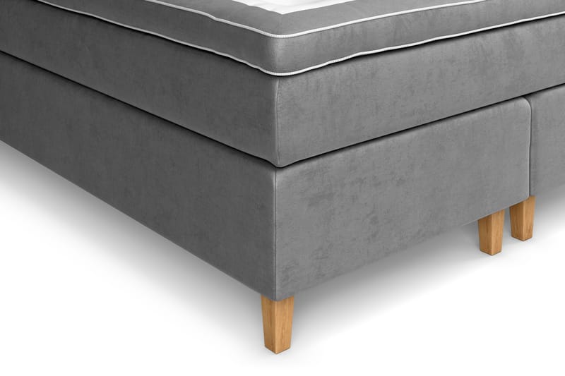 Celine kontinentalseng 180x200cm - Grå / velour - Møbler - Senge - Komplet sengepakke