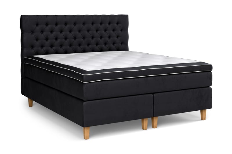 Celine kontinentalseng 180x200cm - Sort / velour - Møbler - Senge - Kontinentalsenge