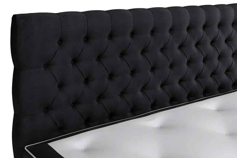 Celine kontinentalseng 180x200cm - Sort / velour - Møbler - Senge - Kontinentalsenge