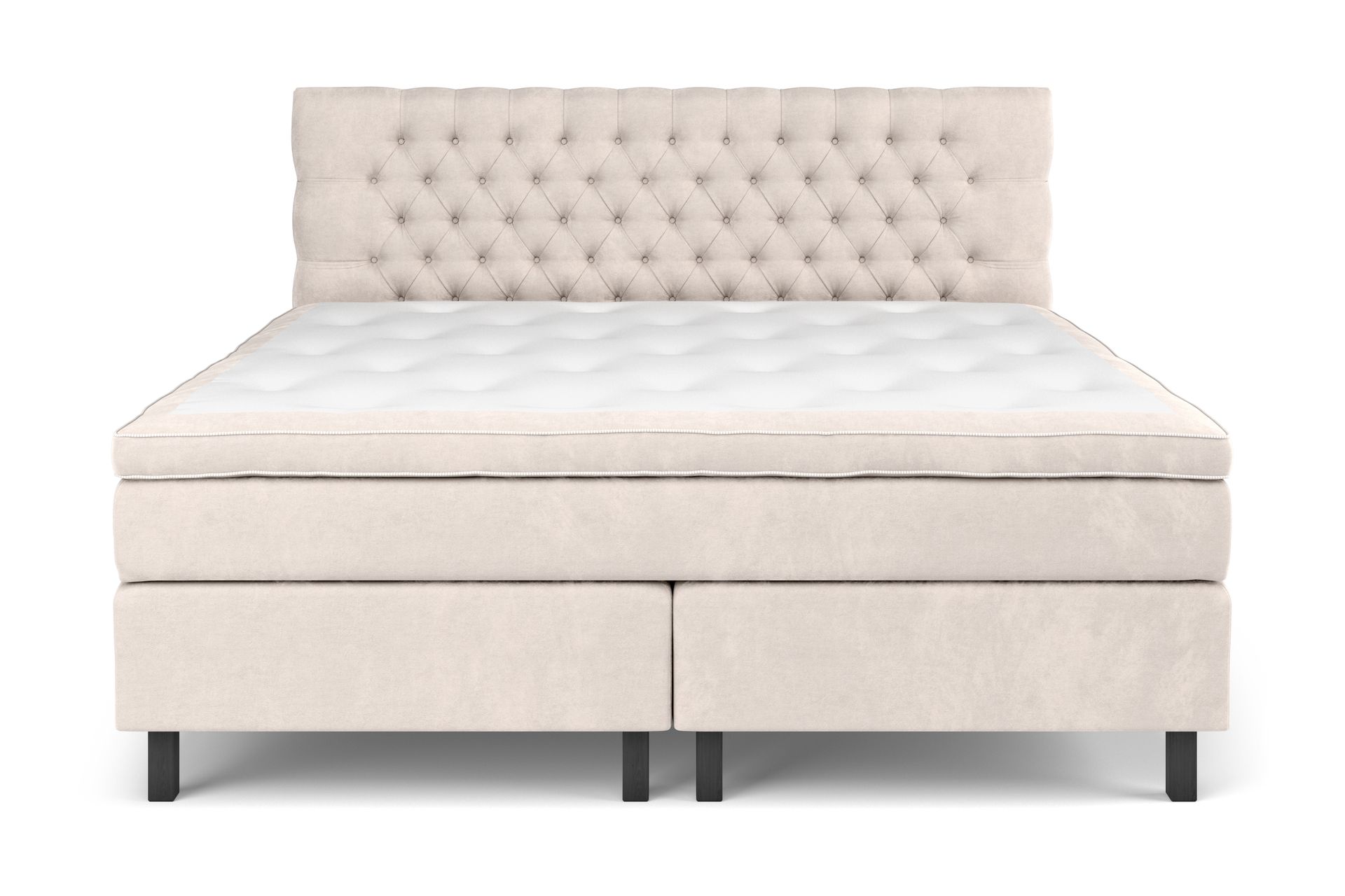 Celine kontinentalseng 210x210cm - Beige / velour - Møbler - Senge - Komplet sengepakke