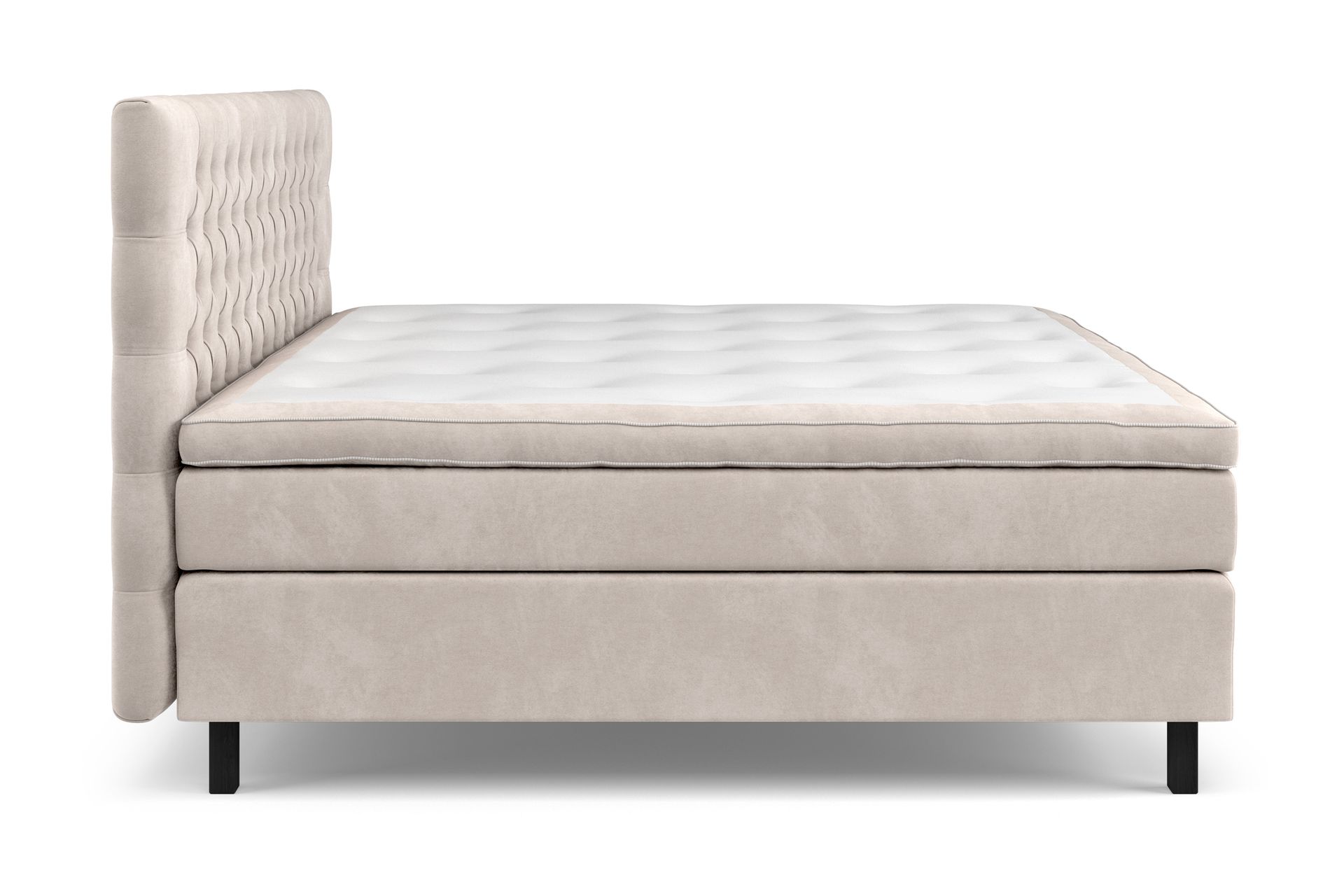 Celine kontinentalseng 210x210cm - Beige / velour - Møbler - Senge - Komplet sengepakke